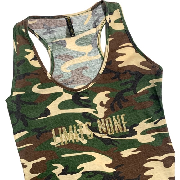 Camo Maxi Dress Racer Back “Limits None” Size XL NWOT - Picture 3 of 11